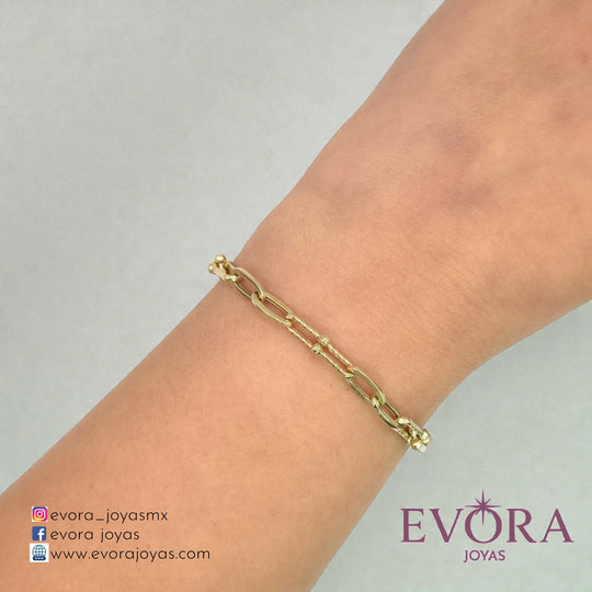 Pulsera Eslabones "U" de Oro 10k