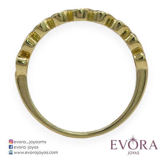 Anillo Churumbela Zirconias de Oro 10k