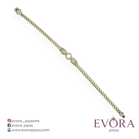 Pulsera Pantera Cabeza de Zirconias de Oro 10k