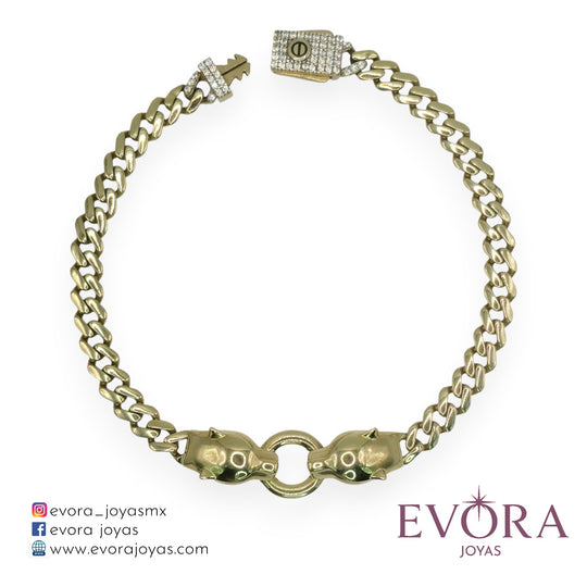 Pulsera Pantera Lisa de Oro 10k