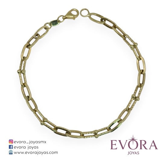 Pulsera Eslabones "U" de Oro 10k