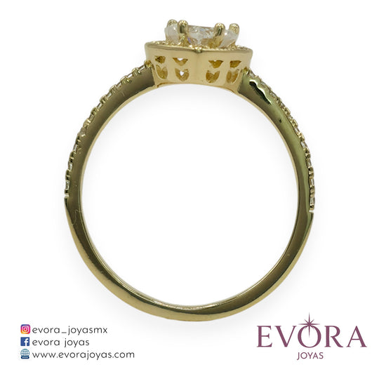 Anillo Corazon Zirconia blanco de Oro 10k