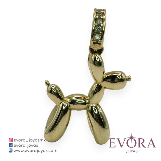 Dije Perrito de Globos de Oro 10k