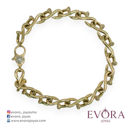 Pulsera Clavos Entrelazados de Oro 10k