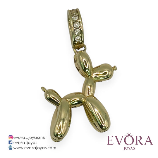 Dije Perrito de Globos de Oro 10k