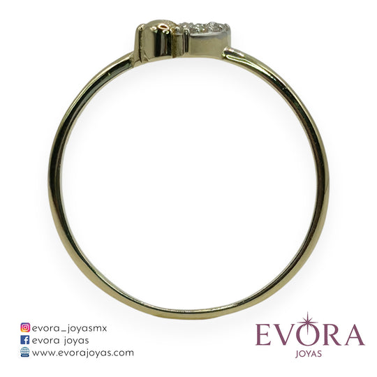Anillo Catarina en corazón de Oro 10k
