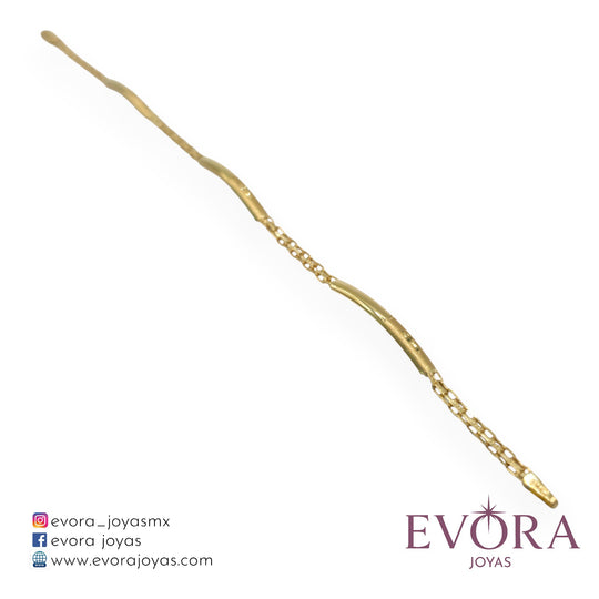 Pulsera Figaro 3 Esclavas de Oro 10k